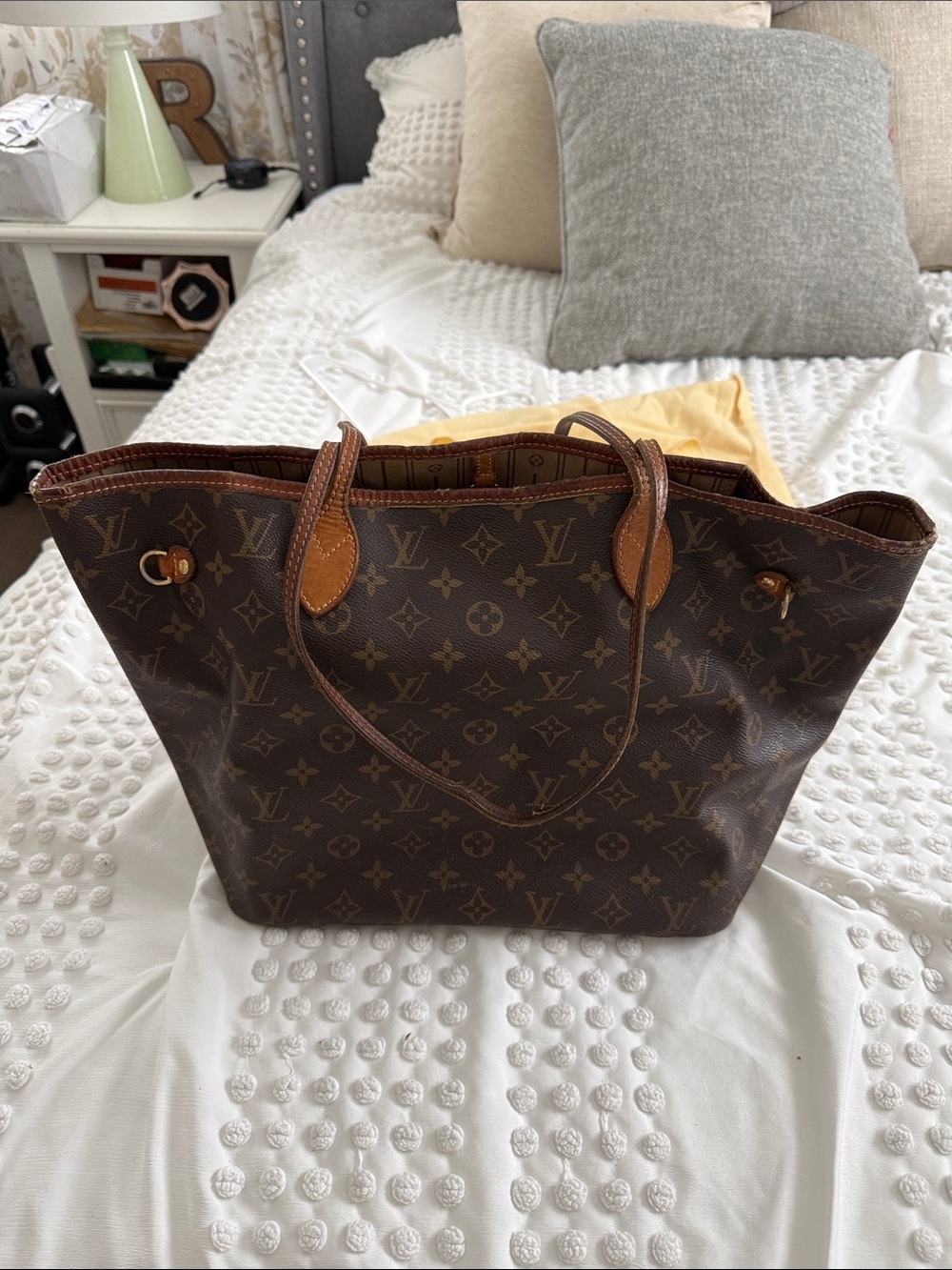 Louis Vuitton Monogram Tote in Brown with Tan Trim